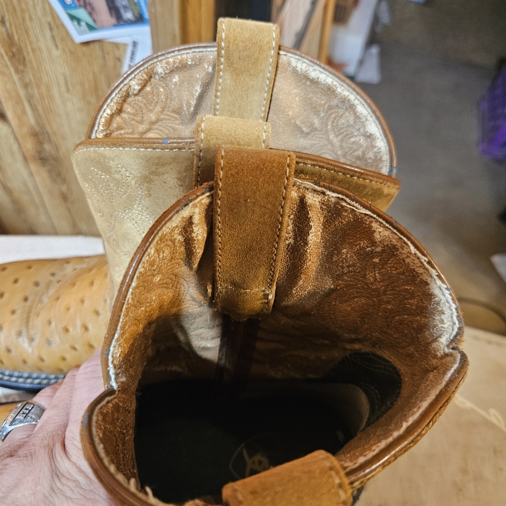 Ladies Faux Ostrich Print Ariat Fatbaby Boots - Picture 4 of 10